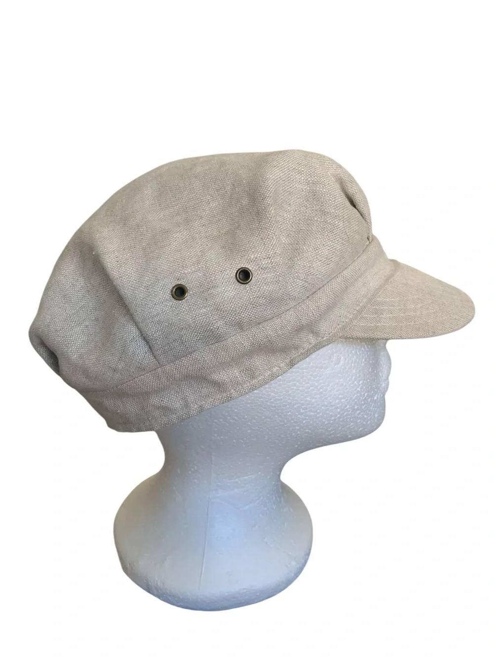 Goorin Bros Linen Cadet Cap Beige Military Army Castro Hat size S/M